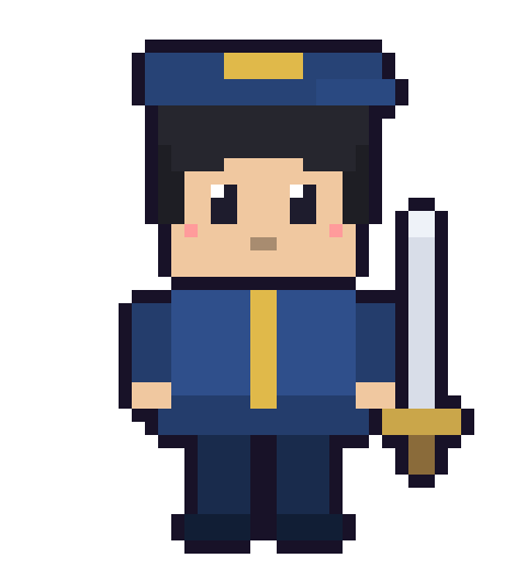 規律の実戦指揮官型のドット絵キャラクター