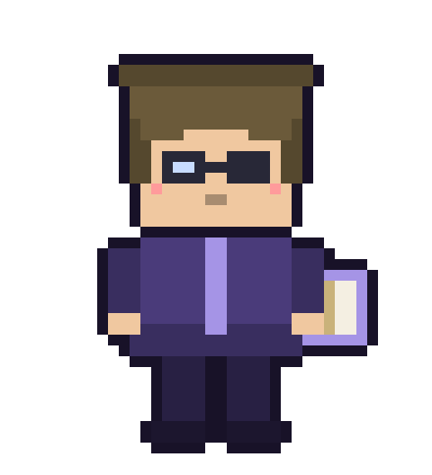 孤高の研究者型のドット絵キャラクター