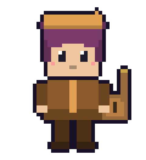 自由なる吟遊詩人型のドット絵キャラクター